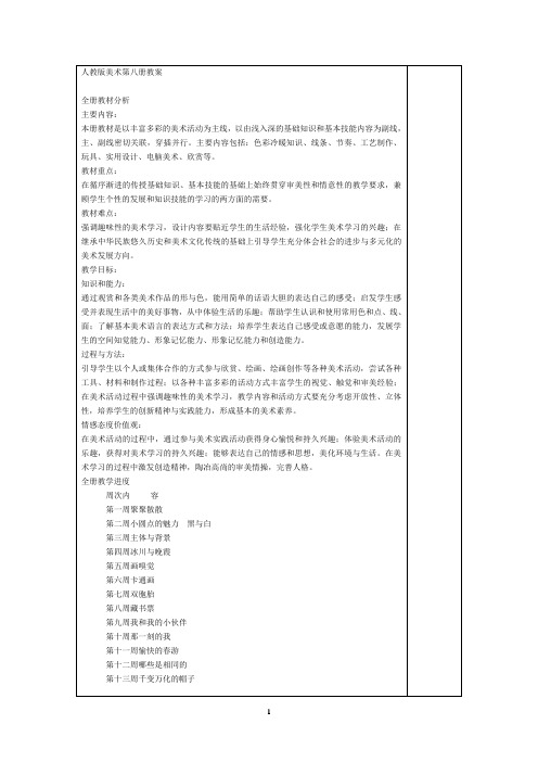 小学四年级下册全册美术教案(人教版新课标)教案