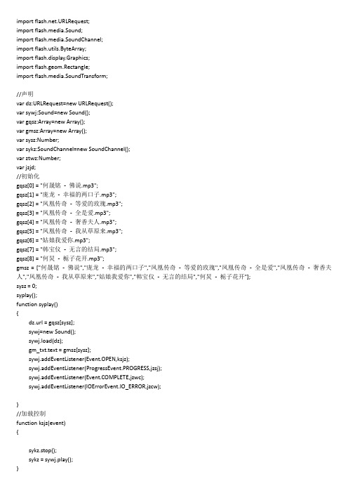 制作mp3播放器AS3.0代码
