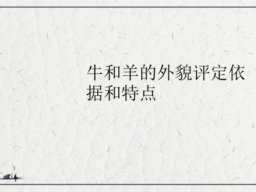 牛和羊的外貌评定依据和特点