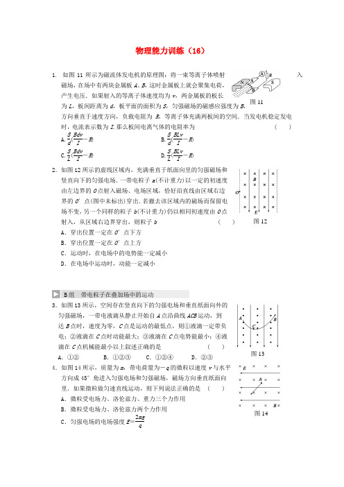 12-13学年高二物理第一学期 能力训练(16)