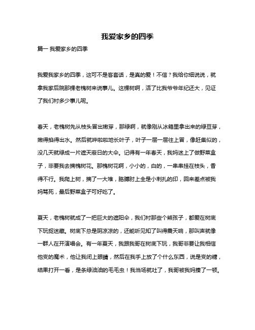 作文《我爱家乡的四季》