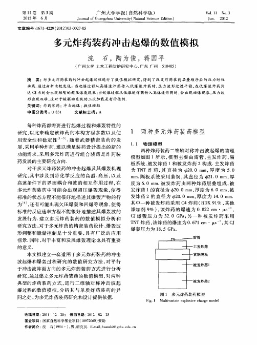多元炸药装药冲击起爆的数值模拟
