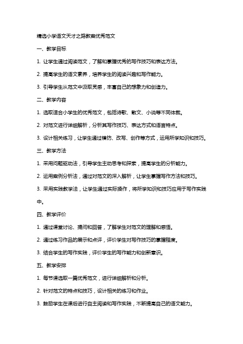 小学语文天才之路教案范文