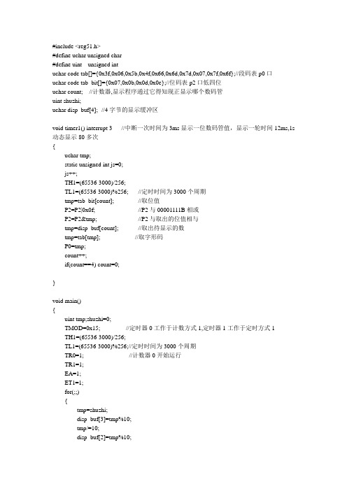 51单片机测小电机转速程序