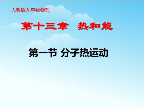 人教版九年级物理全册第十三章第1节分子热运动课件ppt