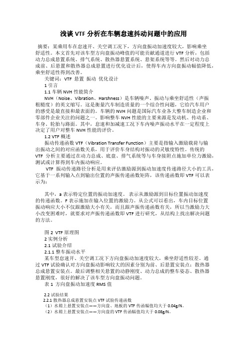 浅谈VTF分析在车辆怠速抖动问题中的应用