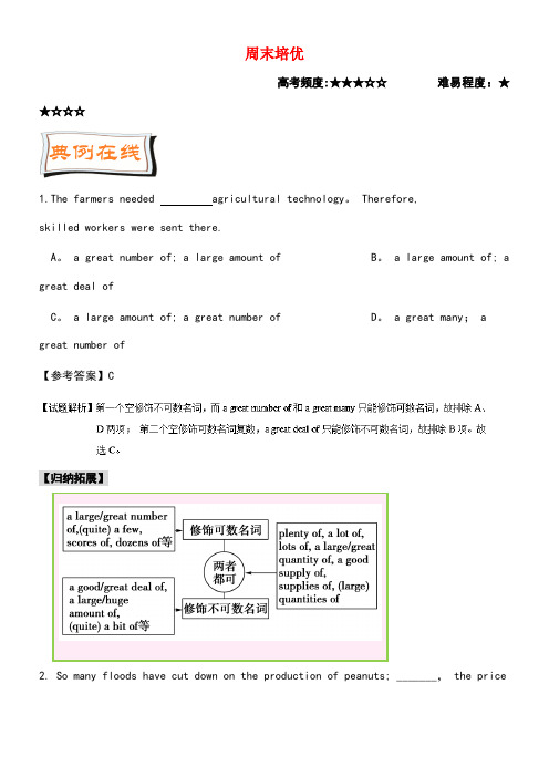 高中英语每日一题(第07周)周末培优试题(含解析)新人教版选修6(new)