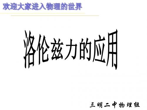 高二物理洛伦兹力的应用1(新编201908)