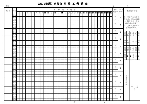2016年最新版员工考勤表