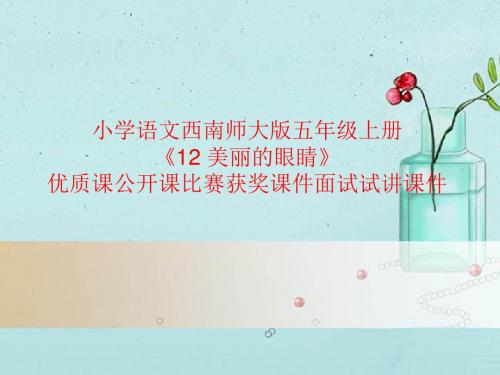 小学语文西南师大版五年级上册《12 美丽的眼睛》优质课公开课比赛获奖课件面试试讲课件
