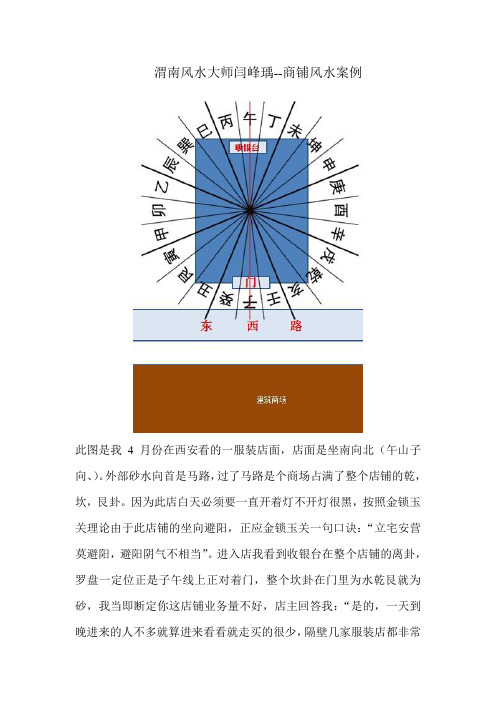 渭南风水大师闫峰瑀--商铺风水案例