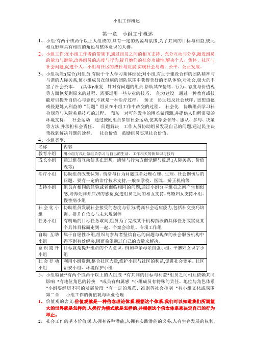 小组工作概述