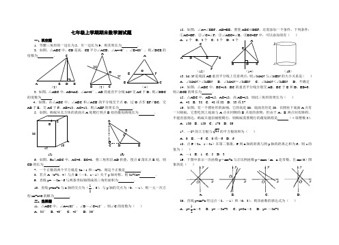 鲁教版(五四制)七年级上学期期末检测数学试题(word版无答案)
