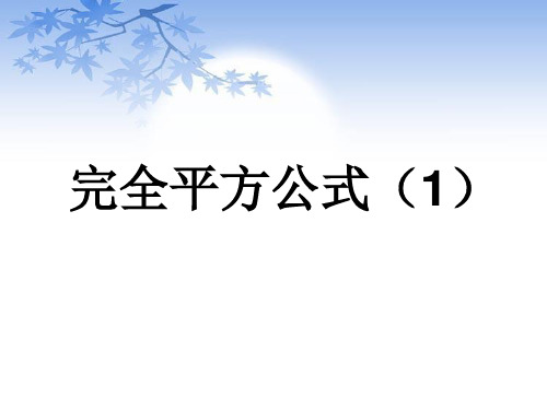 初中数学  完全平方公式(1)