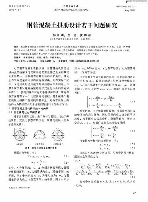 钢管混凝土拱肋设计若干问题研究