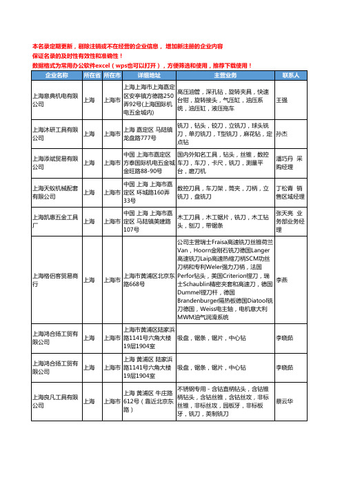 2020新版上海市机床专用刀具工商企业公司名录名单黄页联系方式大全45家