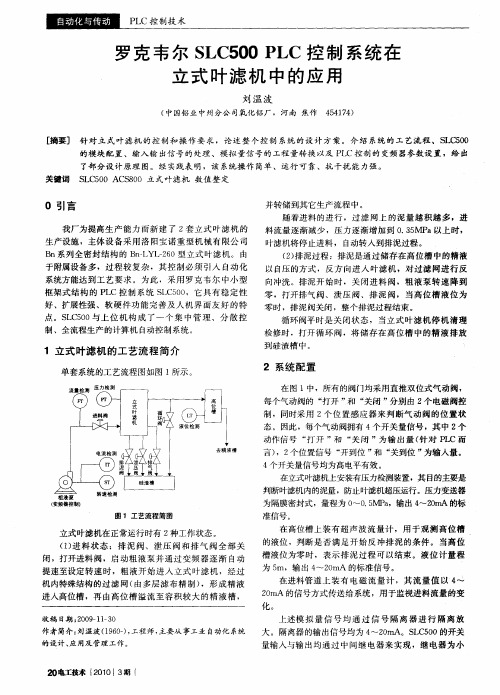 罗克韦尔SLC500 PLC控制系统在立式叶滤机中的应用