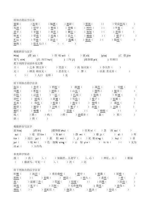 给加点的汉字注音
