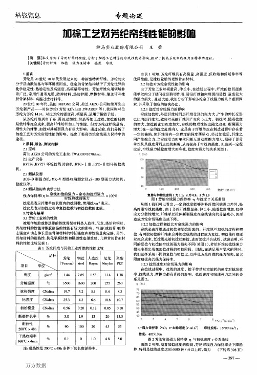 加捻工艺对芳纶帘线性能的影响