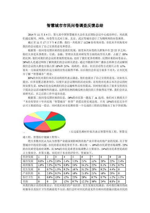 智慧城市市民问卷调查反馈总结