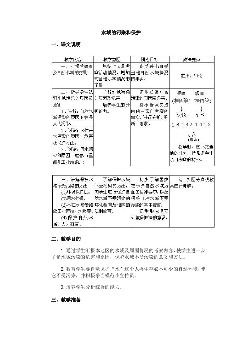 社会综合实践活动备课—水域污染