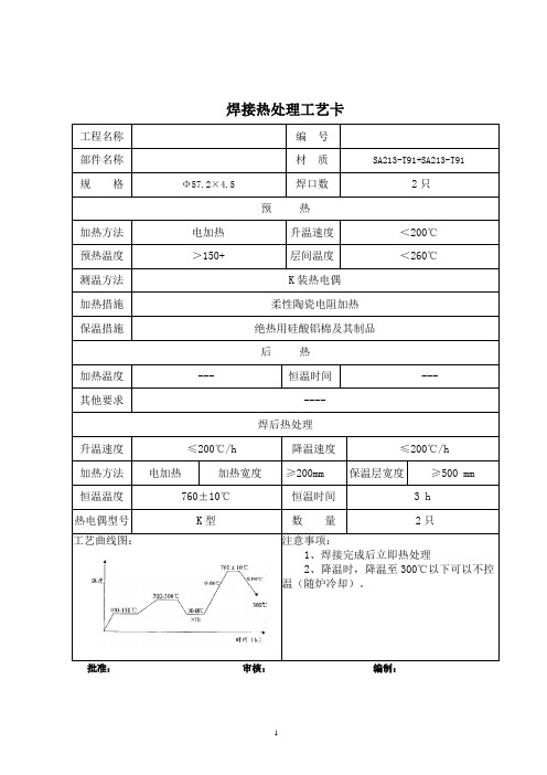 T91小径管热处理工艺卡