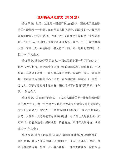 迪拜街头风光作文(共39篇)