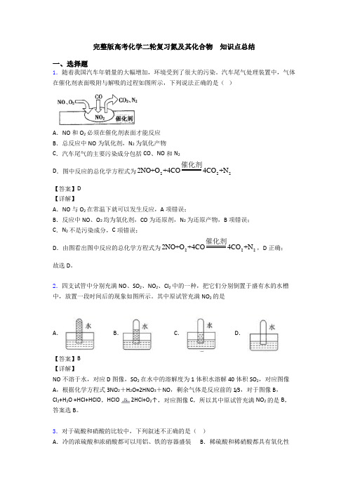 完整版高考化学二轮复习氮及其化合物  知识点总结