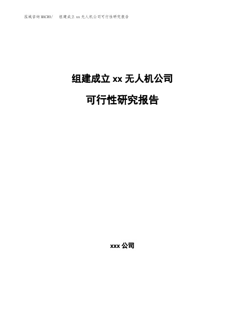 组建成立xx无人机公司可行性研究报告