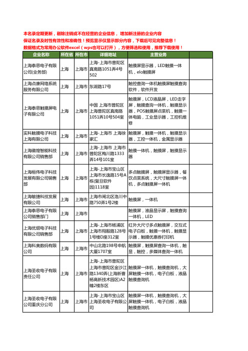 新版上海市触摸屏一体机工商企业公司商家名录名单联系方式大全22家