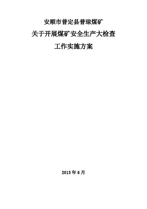 2013年安全大检查活动方案