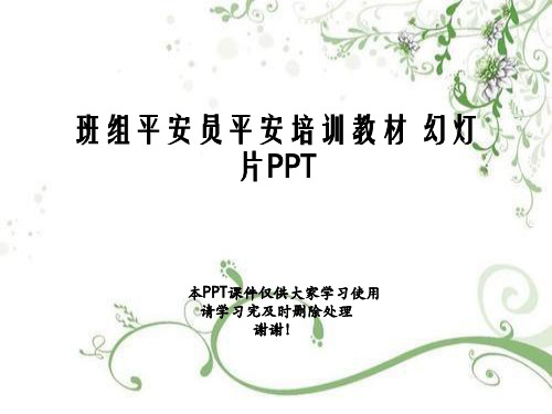 班组安全员安全培训教材 幻灯片PPT