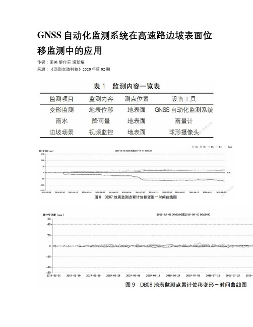 GNSS自动化监测系统在高速路边坡表面位移监测中的应用