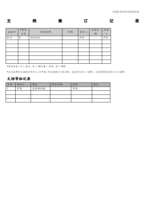 (完整)软件项目验收