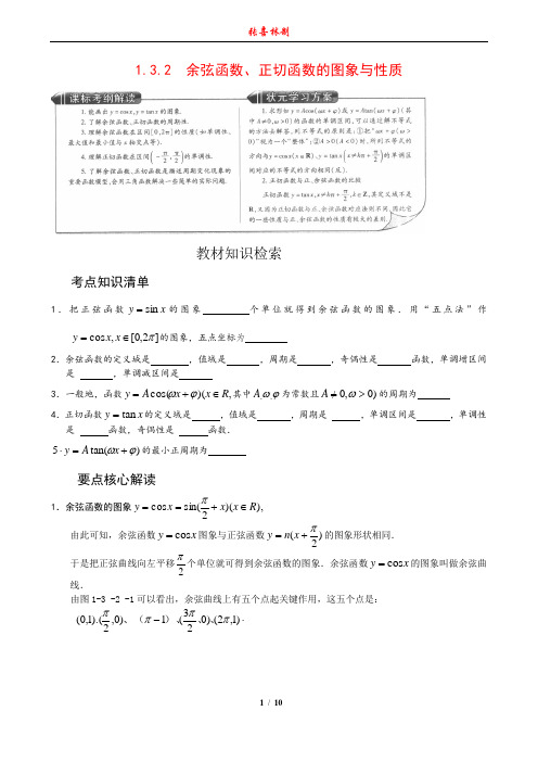 1.3.2 余弦函数、正切函数的图象与性质