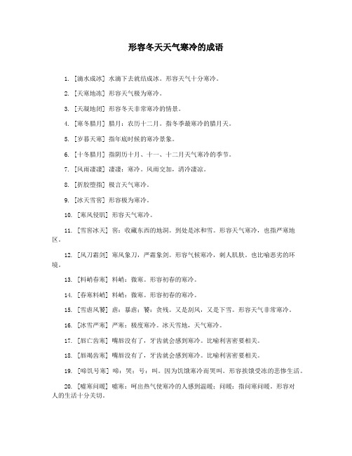 形容冬天天气寒冷的成语