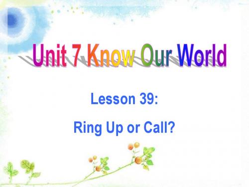 Unit 7 Know Our World Lesson 39 Ring Up or Call 课件1-优质公开课-冀教8下精品