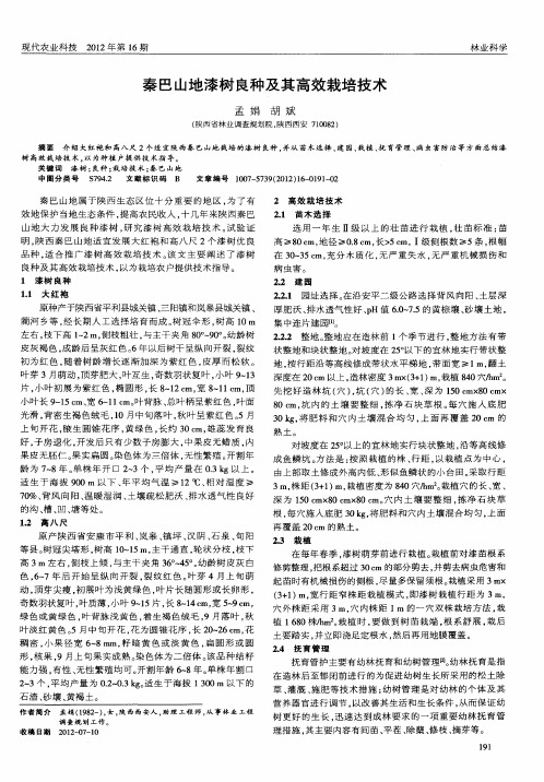 秦巴山地漆树良种及其高效栽培技术