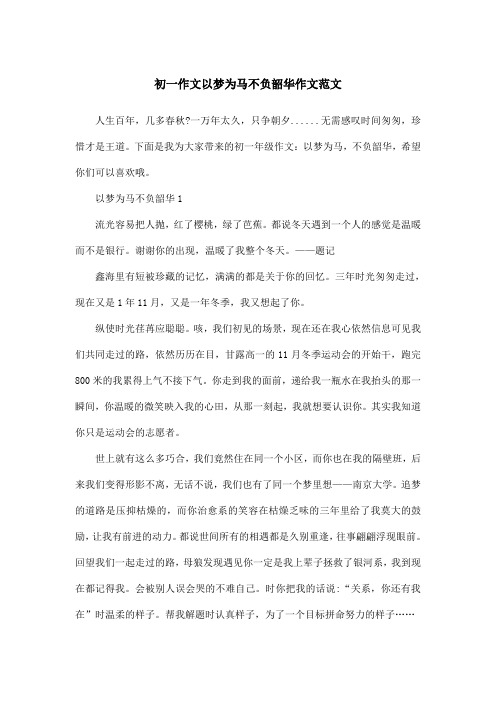 初一作文以梦为马不负韶华作文范文