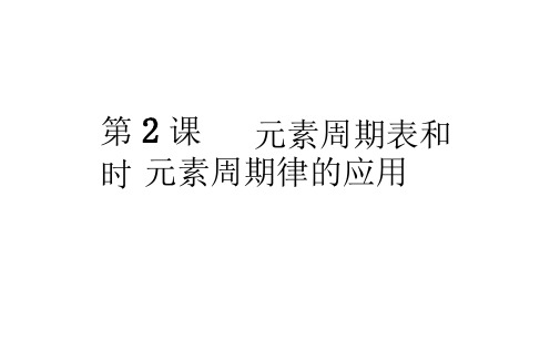 【人教版】必修二：《元素周期表和元素周期律的应用》ppt课件