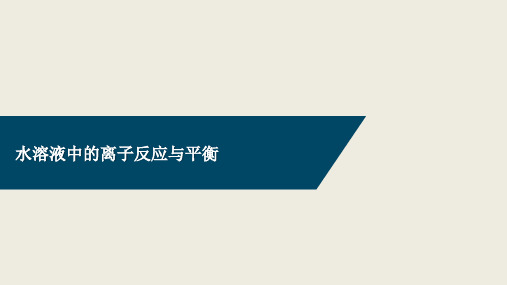 水溶液中的离子反应与平衡