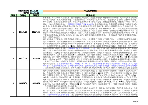 40周胎儿发育每日、周、月情况表-新版