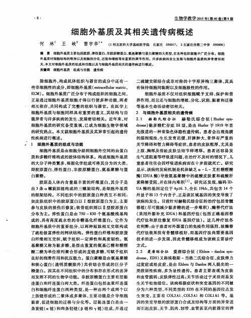细胞外基质及其相关遗传病概述