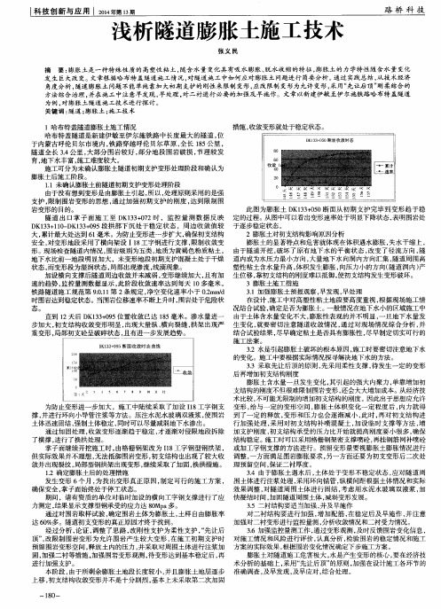 浅析隧道膨胀土施工技术