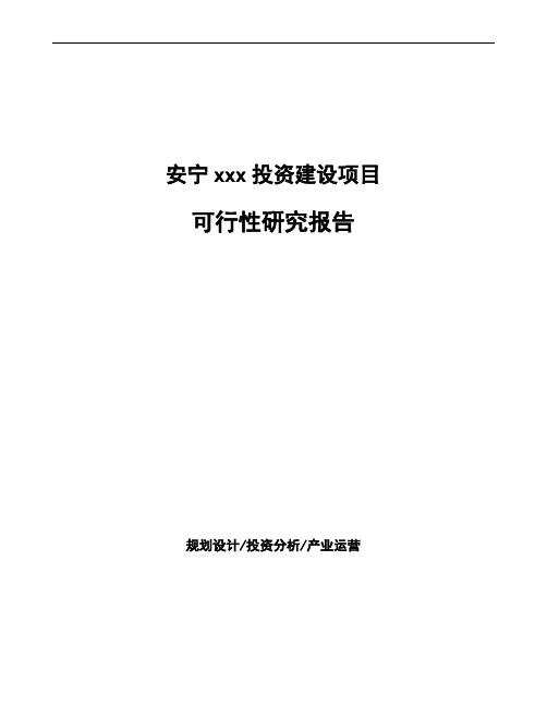 安宁如何编写可行性研究报告