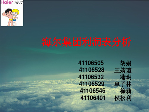 海尔利润表质量分析
