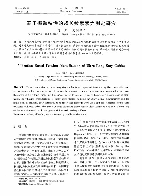 基于振动特性的超长拉索索力测定研究