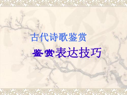 2011届高考语文第一轮知识点专题复习古代诗歌鉴赏16优秀PPT教学课件