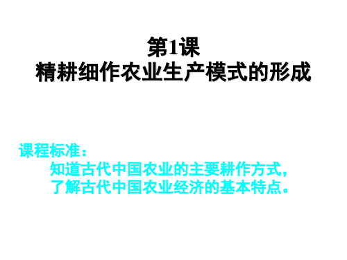精耕细作农业生产模式的形成
