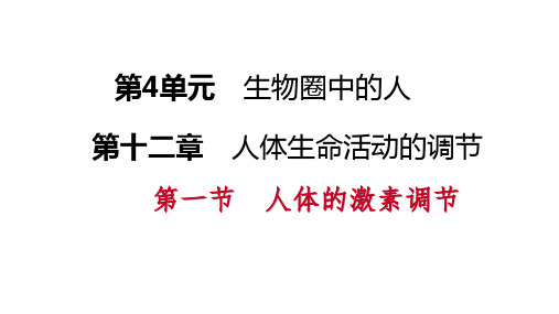 苏科版七年级生物下册第十二章人体生命活动的调节PPT